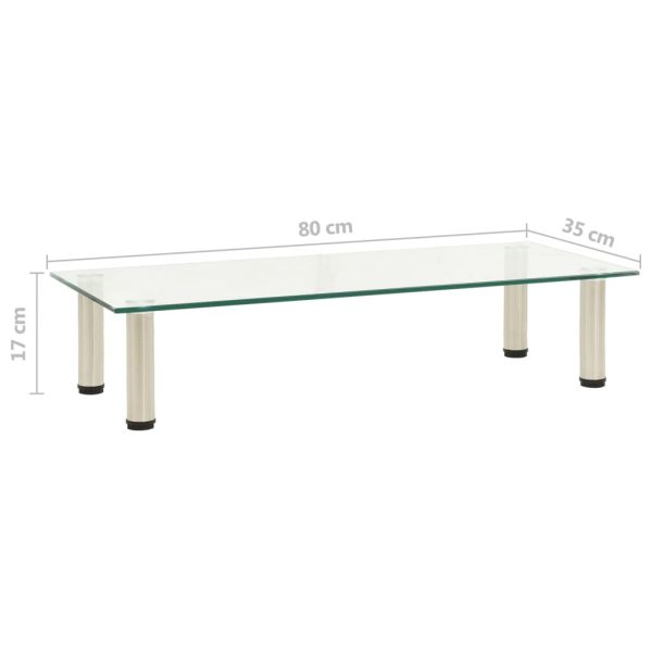 TV Stand Transparent 80x35x17 cm Tempered Glass