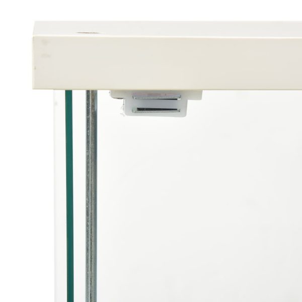 Storage Cabinet Tempered Glass – 42.5×36.5×86 cm, White