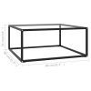 Coffee Table with Tempered Glass – 80x80x35 cm, Transparent