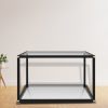 Coffee Table Transparent Tempered Glass – 80x80x35 cm, Transparent