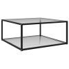 Coffee Table Transparent Tempered Glass – 80x80x35 cm, Transparent