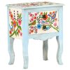 Olney Hand Painted Bedside Cabinet 40x30x50 cm Solid Mango Wood