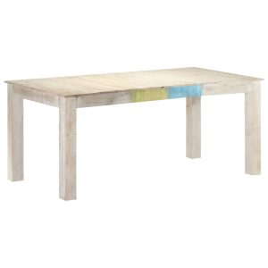 Dining Table White Solid Mango Wood – 180x90x76 cm