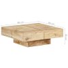 Coffee Table 80x80x28 cm – Solid Mango Wood