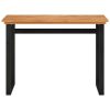 Desk Solid Teak Wood – 100x45x75 cm, Black