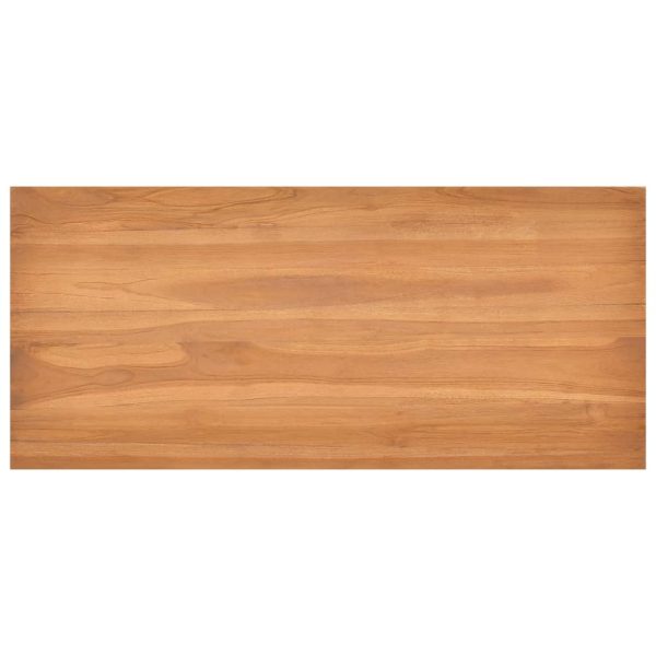 Desk Solid Teak Wood – 100x45x75 cm, Black