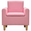 Children Sofa Faux Leather – Pink