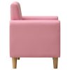 Children Sofa Faux Leather – Pink