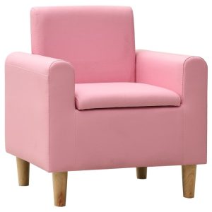 Children Sofa Faux Leather – Pink