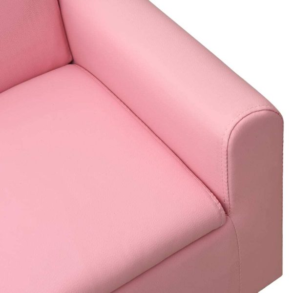 Children Sofa Faux Leather – Pink