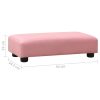 Children Sofa with Stool Faux Leather – Pink