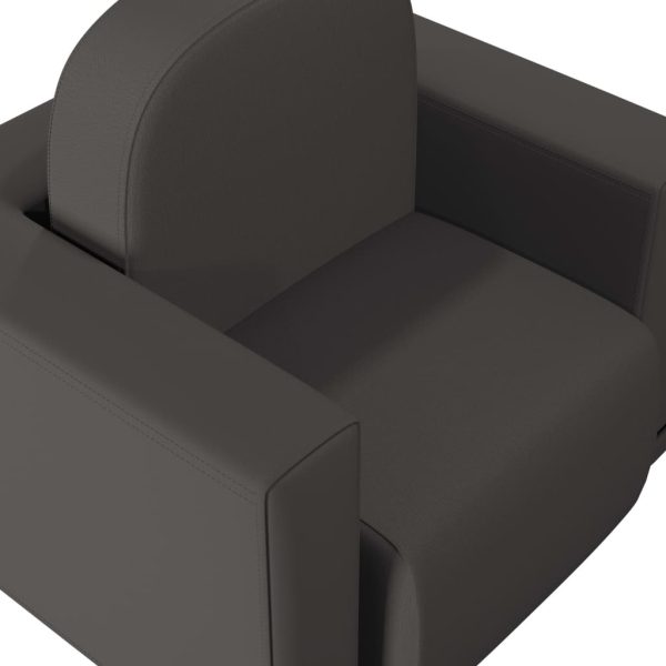 2-in-1 Children Sofa Faux Leather – Black