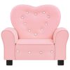 Children Sofa Faux Leather – Pink