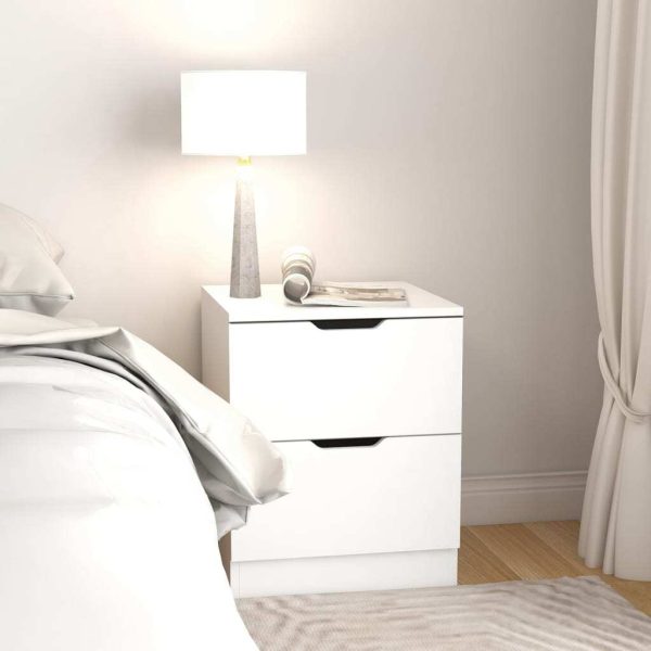 Hindley Bedside Cabinet 40x40x50 cm Engineered Wood – White, 1