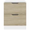 Hindley Bedside Cabinet 40x40x50 cm Engineered Wood – White and Sonoma Oak, 1