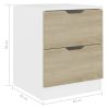 Hindley Bedside Cabinet 40x40x50 cm Engineered Wood – White and Sonoma Oak, 1