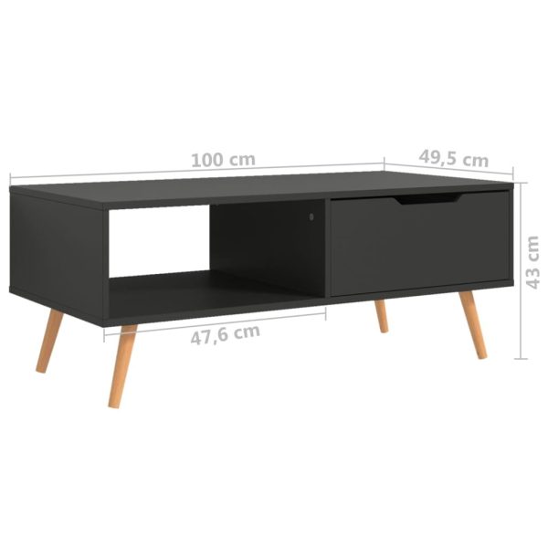 Coffee Table 100×49.5×43 cm Engineered Wood – Grey