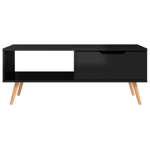 Coffee Table 100×49.5×43 cm Engineered Wood – High Gloss Black