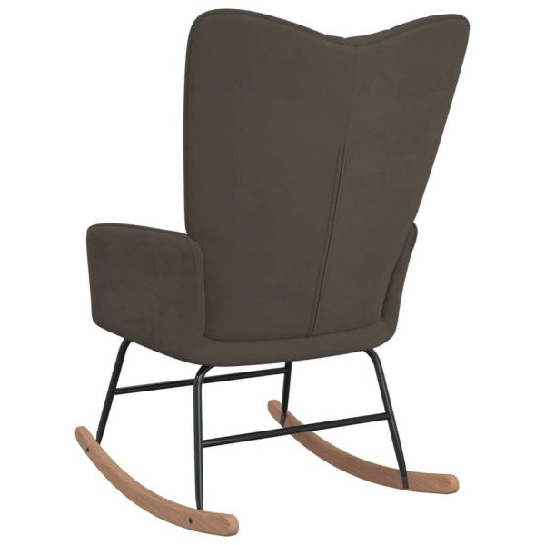 Rocking Chair Velvet – Dark Grey, Without Footrest