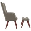 Relaxing Chair with a Stool Velvet – Light Grey