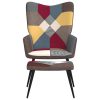 Relaxing Chair Patchwork Fabric – With Footrest