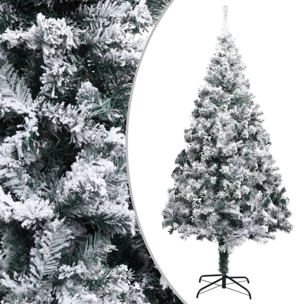 Artificial Christmas Tree with Flocked Snow Green PVC