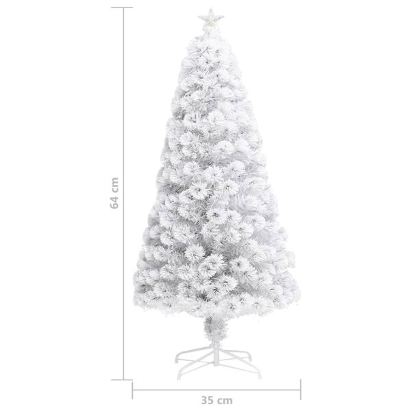 Artificial Christmas Tree with LED Fibre Optic – 64×35 cm, White