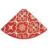 Luxury Christmas Tree Skirt with Sock Red Fabric – 90 cm