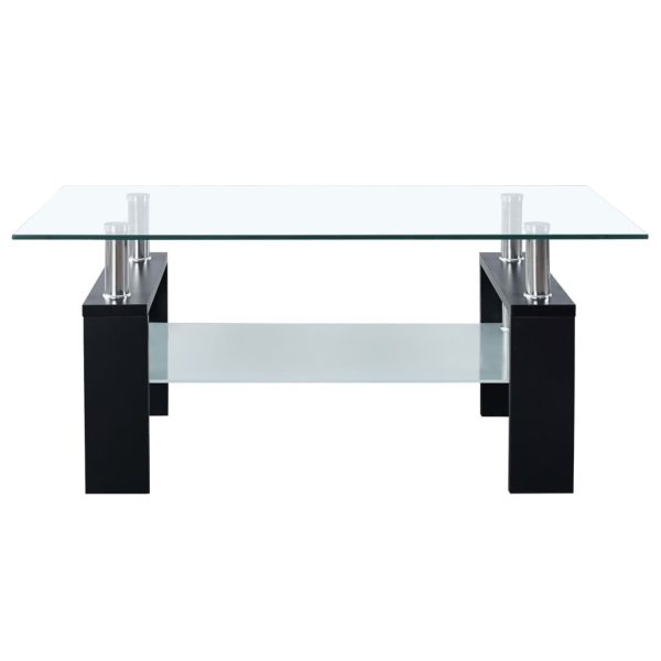 Coffee Table and Transparent 95x55x40 cm Tempered Glass