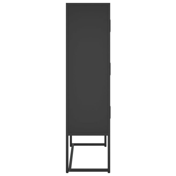 Highboard 80x35x135 cm Steel – Black