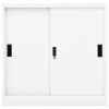 Office Cabinet with Sliding Door 90x40x90 cm Steel – White