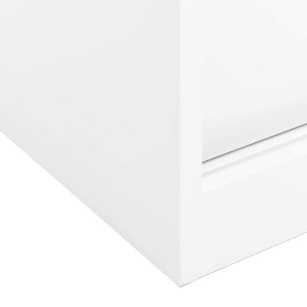 Office Cabinet with Sliding Door 90x40x90 cm Steel – White