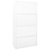 Office Cabinet with Sliding Door 90x40x180 cm Steel – White