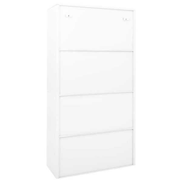 Office Cabinet with Sliding Door 90x40x180 cm Steel – White