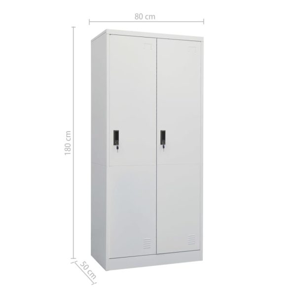 Wardrobe 80x50x180 cm Steel – Light Grey