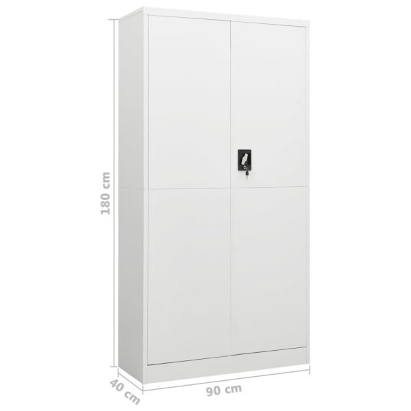 Locker Cabinet 90x40x180 cm Steel – White