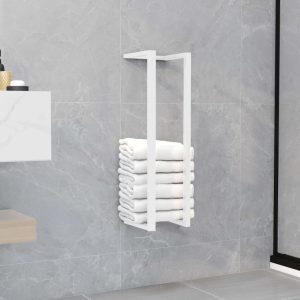 Towel Rack Iron – 12.5×12.5×60 cm, White