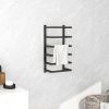 Towel Rack Black Steel – 24x12x48 cm