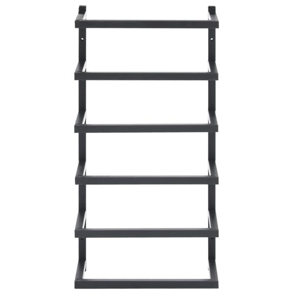 Towel Rack Black Steel – 24x12x48 cm