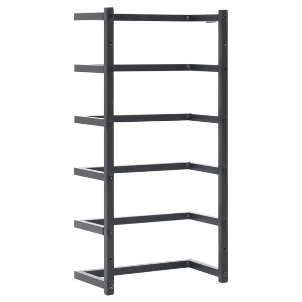 Towel Rack Black Steel – 24x12x48 cm