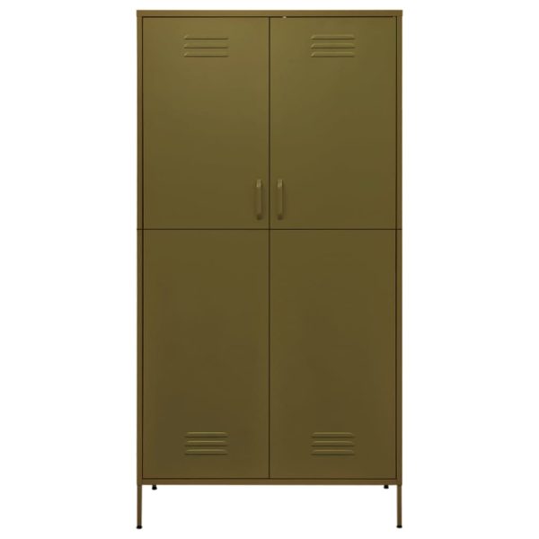 Wardrobe Olive 90x50x180 cm Steel – Olive Green