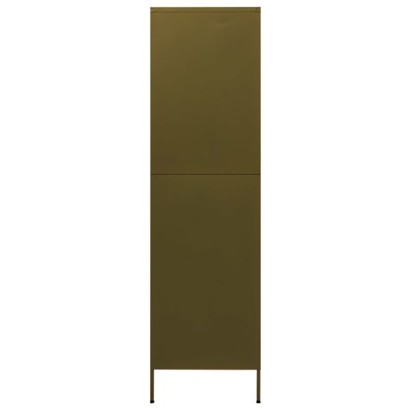 Wardrobe Olive 90x50x180 cm Steel – Olive Green