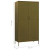 Wardrobe Olive 90x50x180 cm Steel – Olive Green