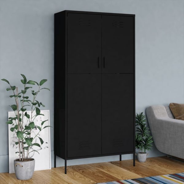 Wardrobe Olive 90x50x180 cm Steel – Black