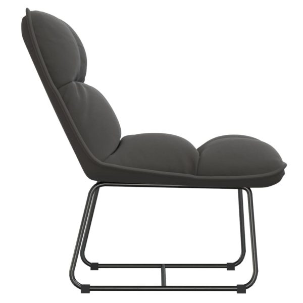 Leisure Chair with Metal Frame Velvet – Dark Grey