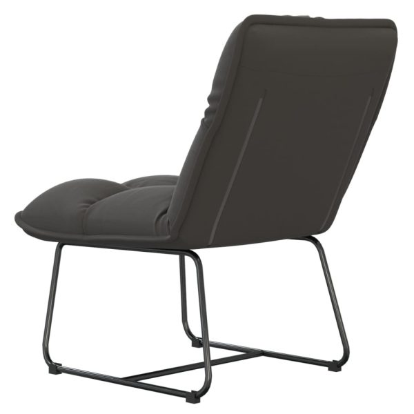 Leisure Chair with Metal Frame Velvet – Dark Grey