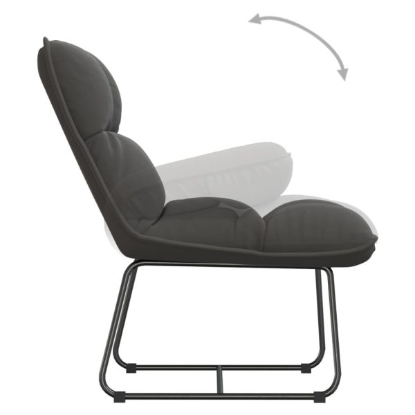 Leisure Chair with Metal Frame Velvet – Dark Grey