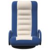 Swivel Floor Chair and Fabric – Blue and Cream