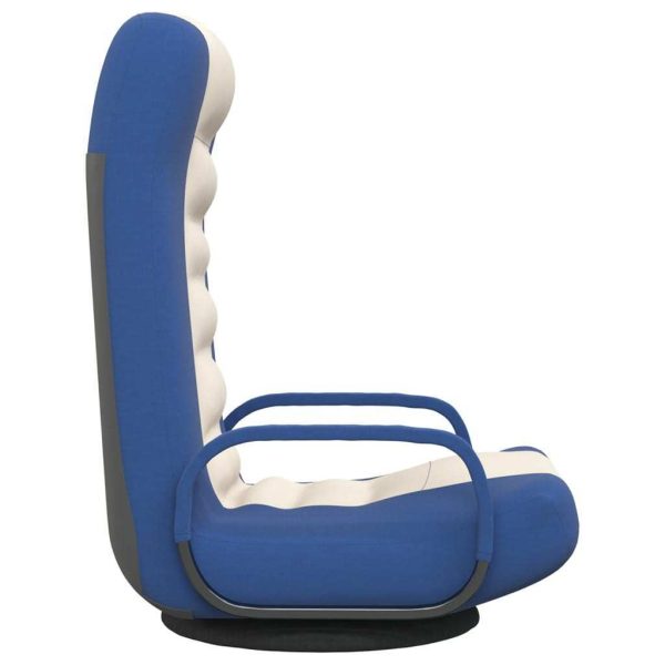 Swivel Floor Chair and Fabric – Blue and Cream