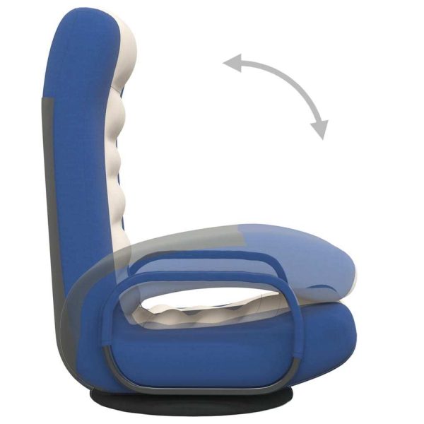 Swivel Floor Chair and Fabric – Blue and Cream